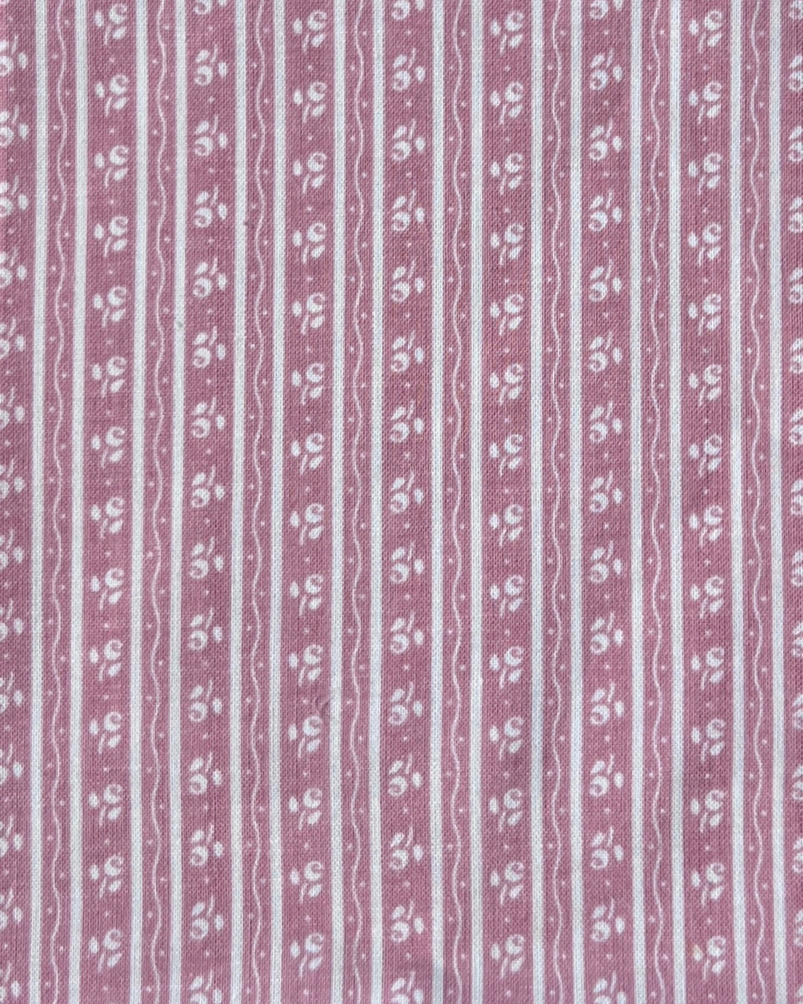 elle boheme deadstock fabric swatch from one of a kind collection  featuring a vintage dusty pink and white striped pattern
